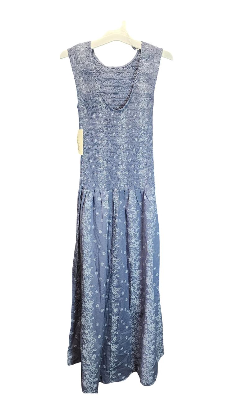 Universal Thread Rust Coral Floral Smocked Midi A-Line Dress Size L Boho NWT